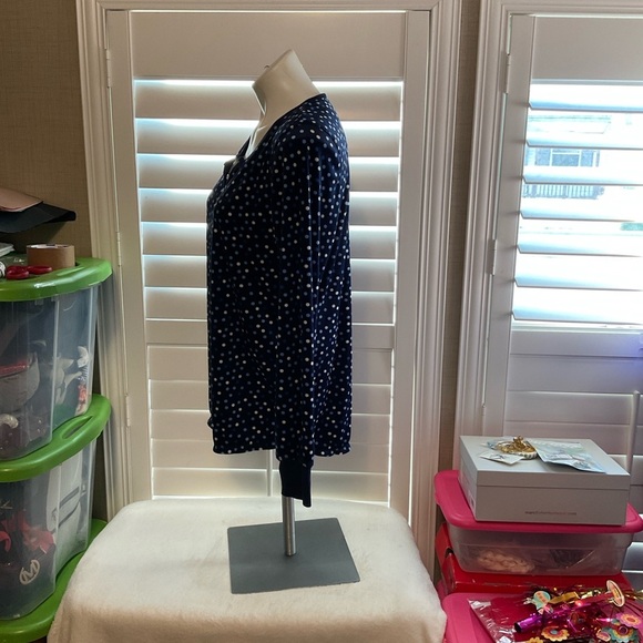Nautica Navy Blue Button-Up with Polka Dots - Picture 5 of 8